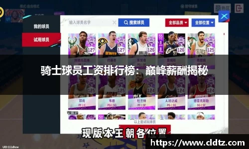 骑士球员工资排行榜：巅峰薪酬揭秘